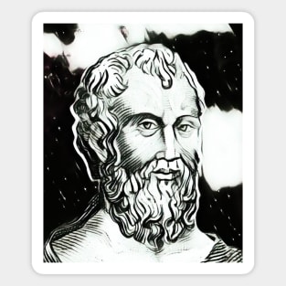 Zeno of Citium Black And White Portrait | Zeno of Citium Artwork 4 Magnet